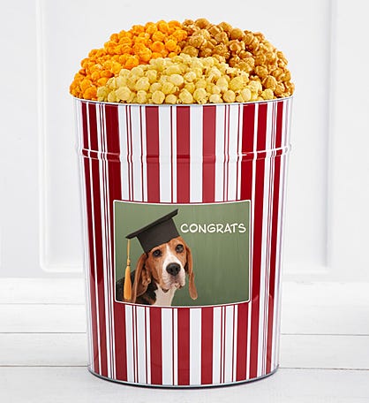 Tins With Pop® 4 Gallon Congrats Dog With Graduation Cap